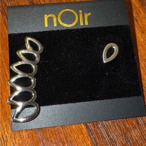 Polaris stud earrings asymmetrical design by nOIr jewelry collection